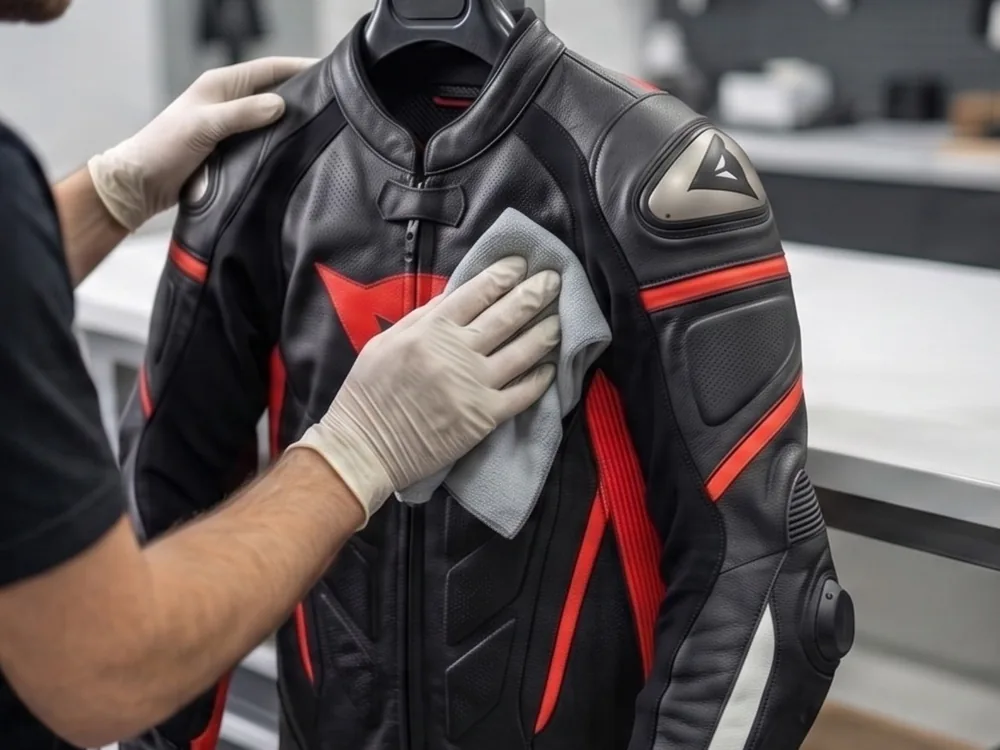 Reiniging van een leren motorpak, handtassen en leren kledij